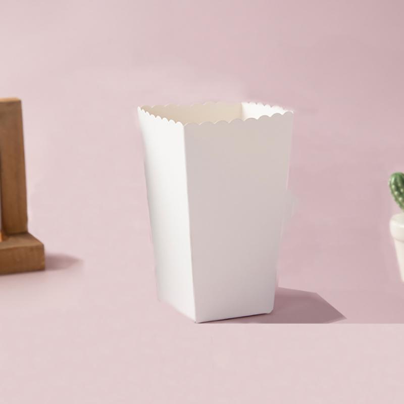 10Pcs/Set Disposable Pure Mini Paper Popcorn Box Snack Candy Box Gift For Wedding Birthday Party Treat Supplies