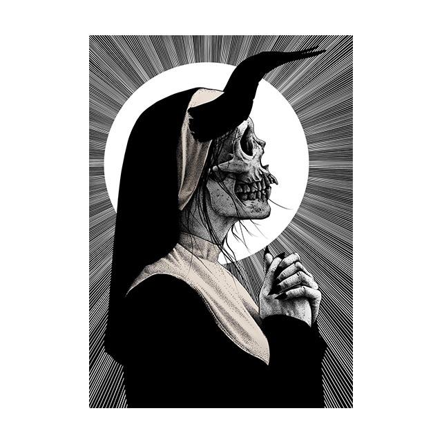 

Монахиня Скелет Женщина Плакаты и Принты Настенная Картина Ужас Портрет Холст Картина Гостиная Домашнее Украшение Подарки Cuadros 21x30cm No Framed