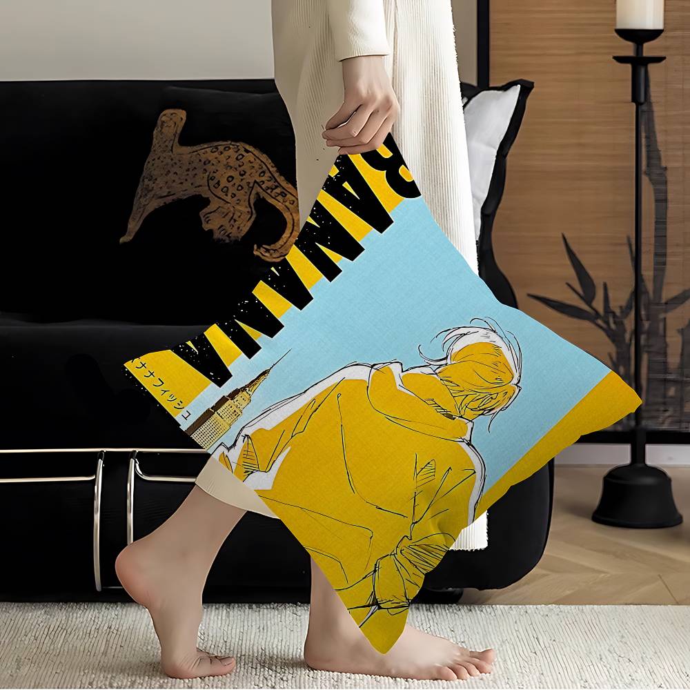 Классическая японская аниме Банановая рыба Наволочка Дизайн Чехла для подушки Декор Праздничный Декораци 12x12Inch