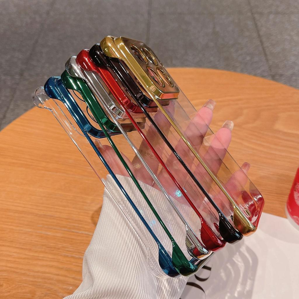 Transparent Plating Frameless PC Hard Phone Case For Xiaomi 15 14 13 12 S 11 Ultra 10 Pro Clear Ultra-thin Half Wrapped Cover