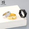 Fade Geometric Faceted Ring for Men Stainless Steel Cut Finger Anillos Hip Hop Polygon Ring Jewelry Gifts for Couples