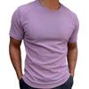 New Spring and Autumn German Velvet Cationic Solid Color Patchwork Short-sleeved Men's T-shirt Tops with Cuffs