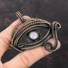 Faceted Pink Chalcedony Pendant Copper Wire Wrapped Pendant Evil Eye Pendant Gemstone Copper Jewelry Gift For Him Handmade Brand New Pendant