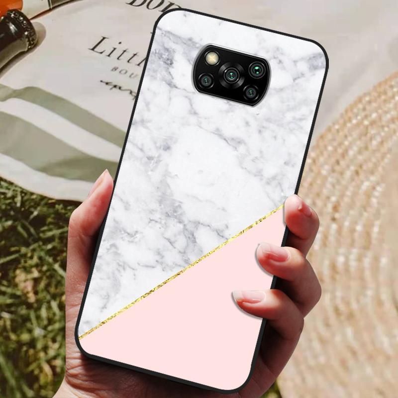 Pour Xiaomi Poco X3 NFC Coque Silicone Souple TPU Housse de Téléphone Pour Xiaomi Poco X3 NFC Coque X 3 NFC Marbre Bumper Protecteur