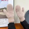 Soft Fluffy Fur Women Thicken Plush Gloves Keep Warm Winter Mittens Gifts Full Finger Gloves  Women
