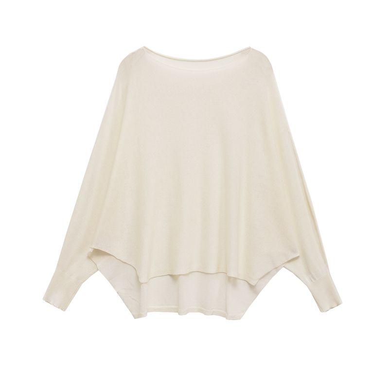 

Zbzr Весна Новая Женская одежда Западный стиль Мода Темперамент Простой Свободный Лицевая гладь Вязаный 3920105 Beige White L