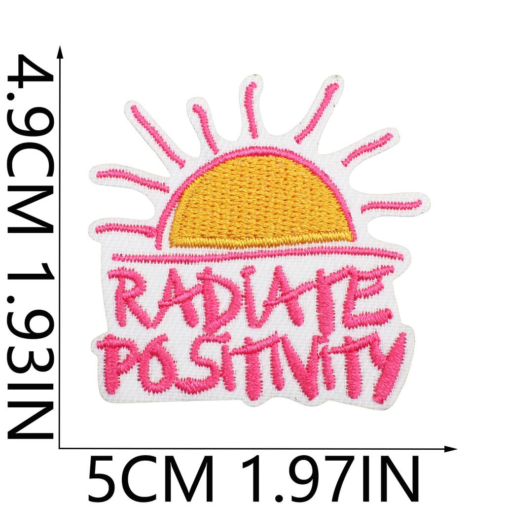 Encouragement Embroidery Cloth Sticker Bag Dress Inspirational Sun Embroidery Patch Positive Energy Patch Sticker Love Heat Transfer