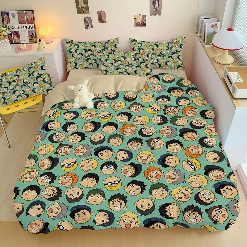 Cartoon Anime Haikyuu Bedding Set Volleyball Boys Duvet Cover Set 3D Printed Quilt covers  Single Double Bed Linen for Teens