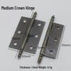 Flat Crown Hinges in Gold, Silver, Antique Bronze - Available in 1.5, 2, 3, & 4-inch Sizes