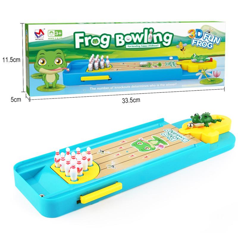 Board Games, Intellectual Toys, Children'S Bowling, Frog Catapult Ball Toys, Mini, Tabletop Shooting Games