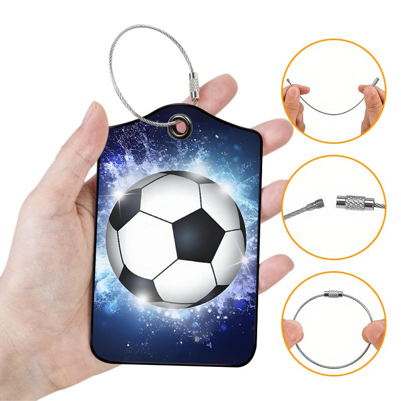 

World Cup Themed Leather Luggage Tag with Football Design