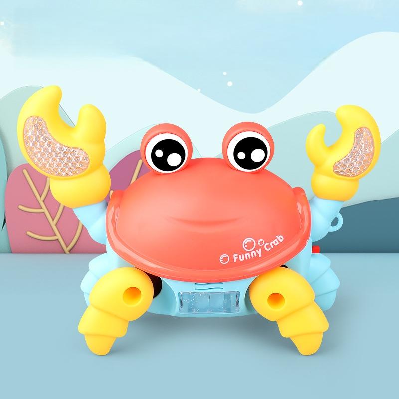 1Pcs Walking Moving Toys For Kids Crawling Crab Toy Electric Little Crab Toys With Sound And Light Interactive Music Gifts