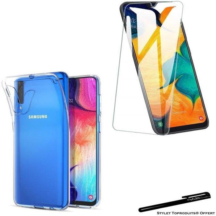 Coque de protection - Toproduits® - Samsung A50 - Transparent - Verre trempé - Résistant aux rayures