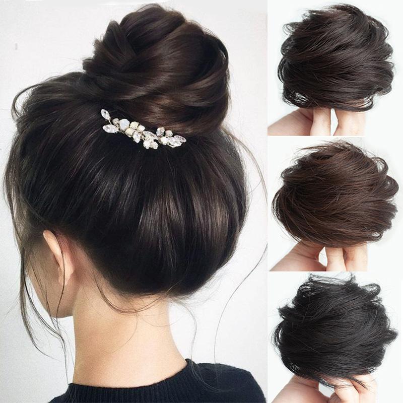 Messy Bun Hair Piece Synthetic Hair Natural Wave Chignon Ponytail Donut Updo Hair Piece Scrunchies for Women