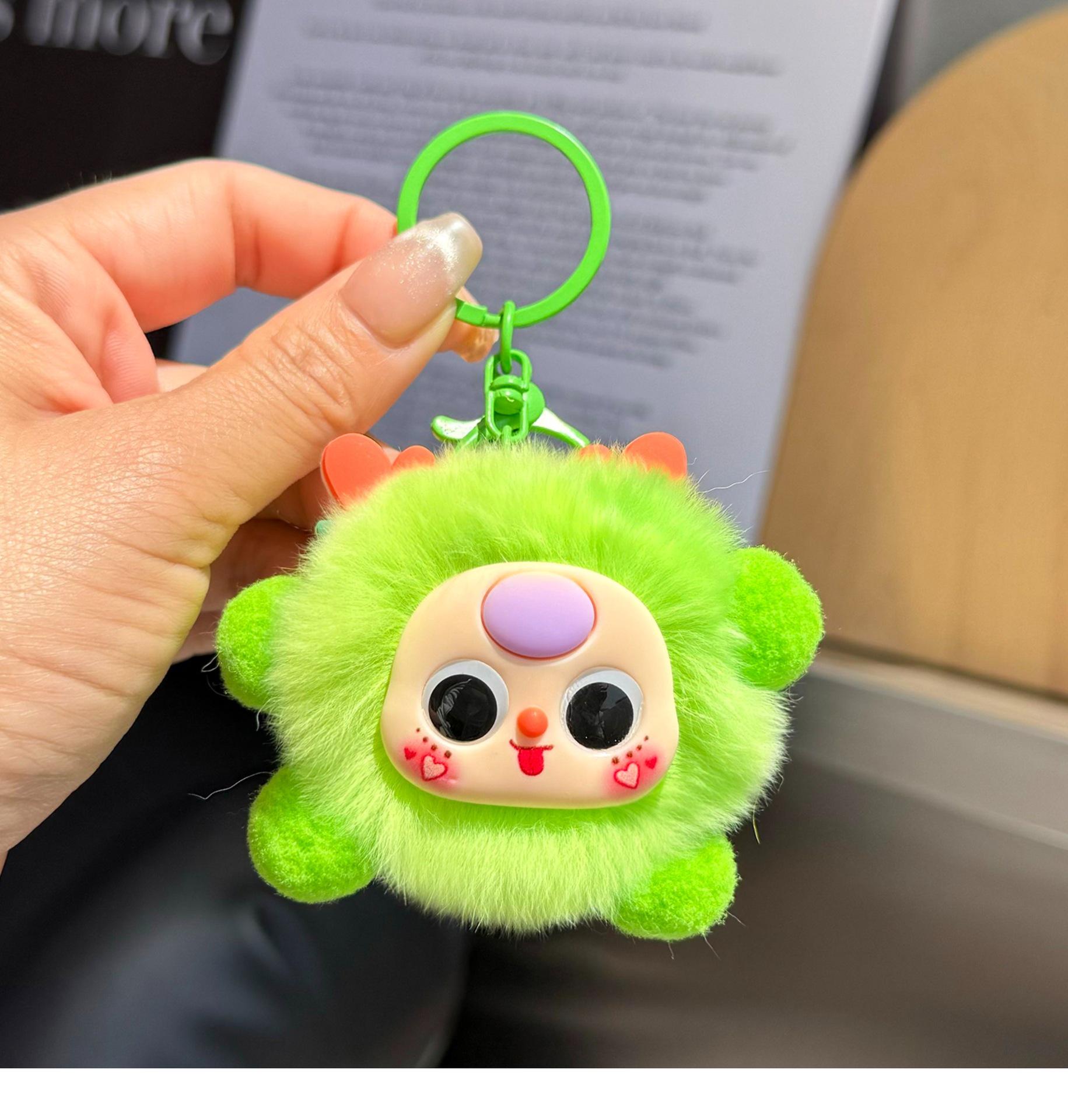 

Очаровательный брелок-подвеска для рюкзака из искусственного меха в виде эльфа: Креативный плюшевый брелок-помпон яблочный зеленый