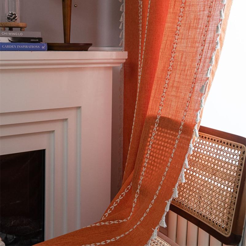 Luxuriöse gestreifte Handwerker-Vorhänge - Smaragd & Elfenbein Handbestickte Volant Transparenter Leinen für Gourmet-Küchen & Architektonische Erkerfenster