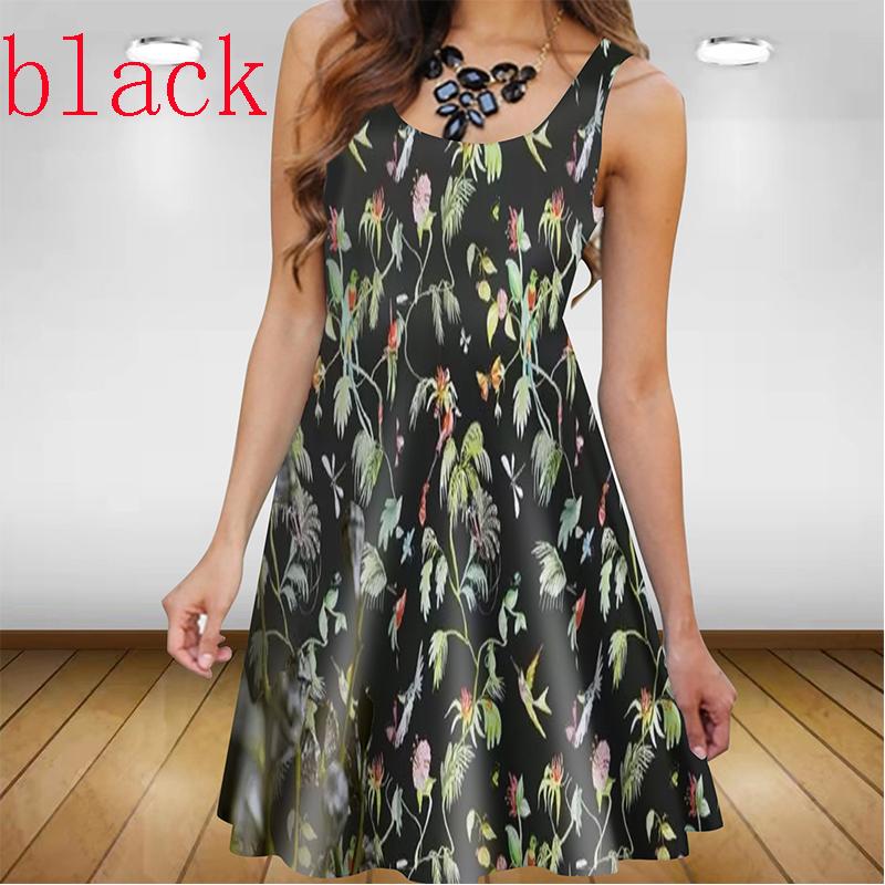 Verano Vestido de talla grande Moda Sin mangas Algodón Cuello Redondo  Vestido Casual Vestido Mujer Estampado Vestido XS-9XL comprar a buen precio  — entrega gratuita, reseñas reales con fotos — Joom