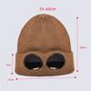 Hat Women Winter Windproof Glasses Pullover Knitted Hat Men Ski Fleece Warm Wool Hat Skullies Beanies Sleeve Cap