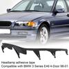 Black L/R Upper Headlight Cover Strip Trim 63128384486 63128384487 Compatible with 3 Series E46 4 Door 98 01