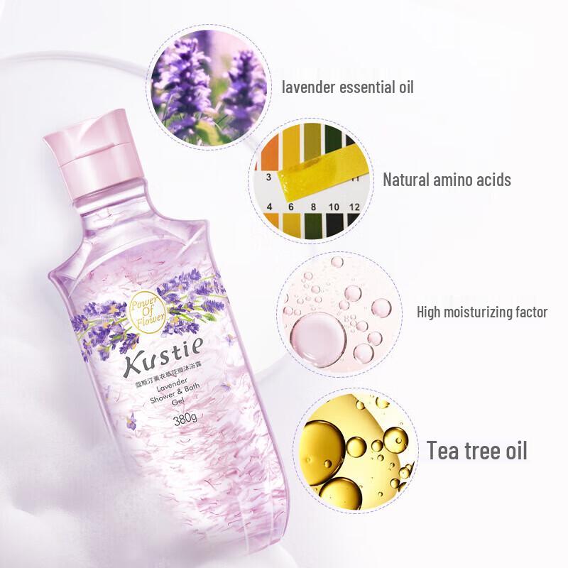 Kustie Flower Petal Shower Gel (Cherry Blossom, Rose, Lavender)