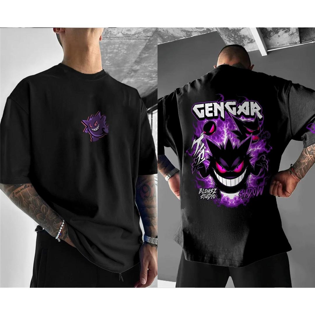 

Pokémon Anime Peripheral T-shirt 2026 Summer New Men s And Women s Street Oversized Loose Casual Large Harajuku Parent-child Outfit Top Clothing XXXL чорний