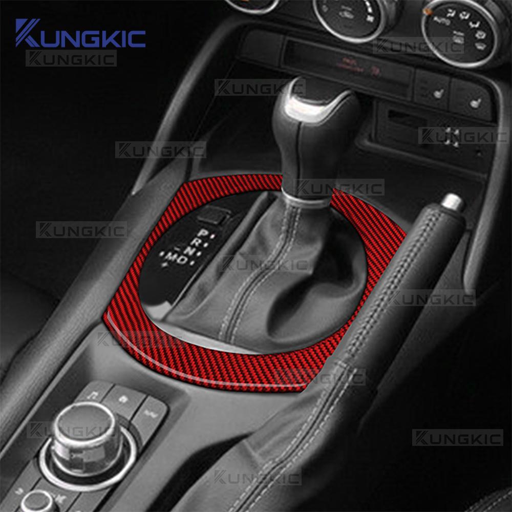 For Mazda MX-5 MX5 Miata Roadster ND ND2 MK4 2015-2025/Fiat 124 2016-2020 Real Soft Carbon Fiber Sticker Car Gear Shift Trim