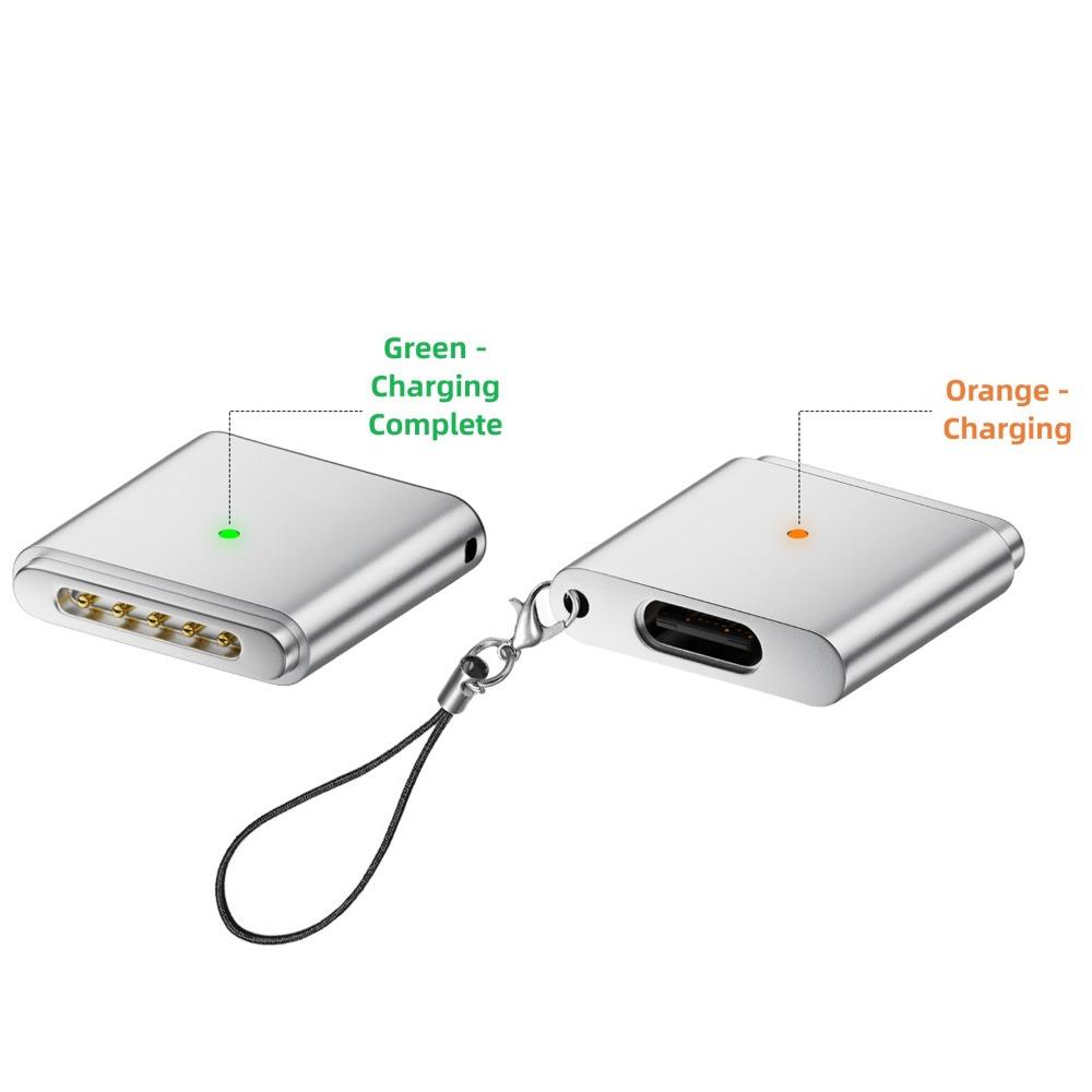 

PD 100W USB Type-C Converter Indicator Light Aluminum Alloy Laptop Connector Quick Charge for MacBook Air/Pro 13 14 15 16 срібний