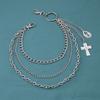 Punk Jeans Pants Chain Multi Layer Chain Cross Charm Waist Wallet Chain Summer Belt for Dancers
