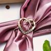 2Pcs Enchanting Knotted Heart Brooch - Sparkling Crystal Inlay, Designed Hollow, Scarf Clip for Dresses, Shawls & Capes