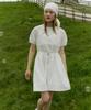 ITOV SEOUL Boatneck Cotton A-Line Dress White