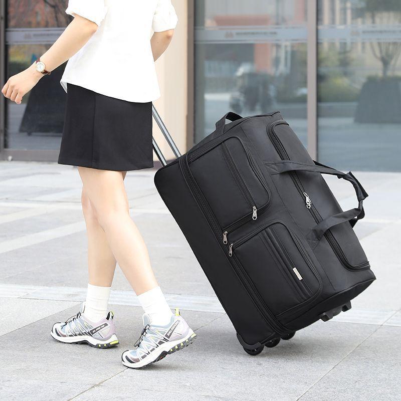 Schoolbag Large Capacity Tie Rod Bag Men and Women Portable Travel Foldable Moving Work Travel Luggage Waterproof