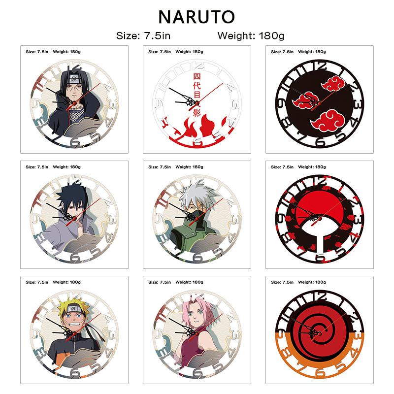 Naruto Sasuke Creative Wall Clock Anime Print Modern Minimalist Hanging Clock Naruto Shippuden Uzumaki Itachi