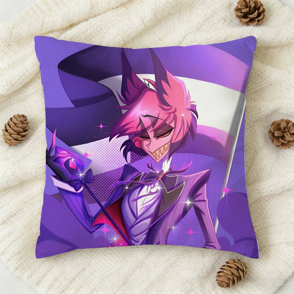 Alastor H-Hazbin H-Hotel Double-Sided Printed Square Decorative Cushion Cover For Sofa Living Room Home Decor