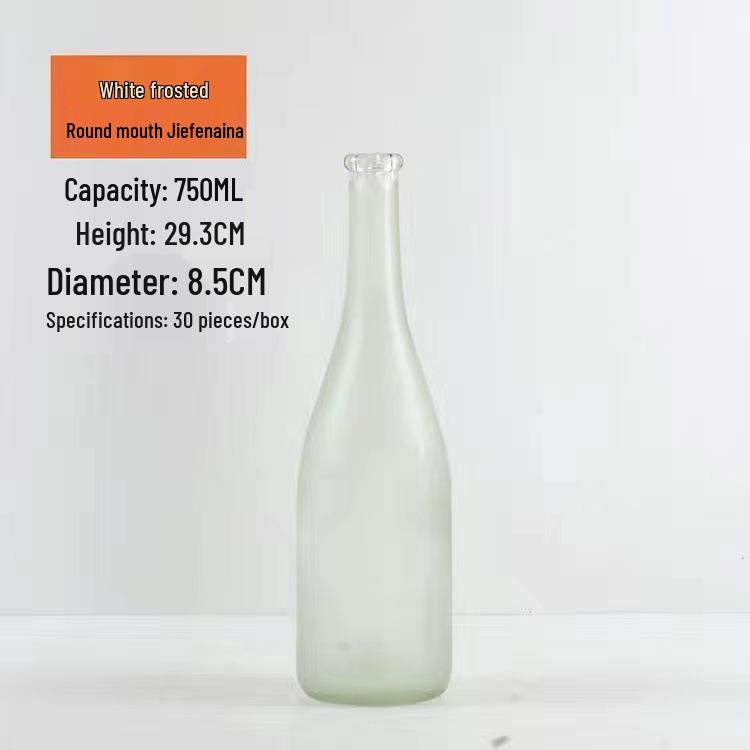 750ml mattierte große Bauch-Dunkelgrüne Glasweinflasche für Cabernet
