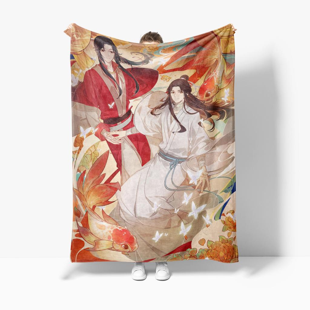 Heaven Official’S Blessing Anime Popular Bl Comics Throw Blanket Sofa Bed Office Nap Blanket Personalized Customized Gifts