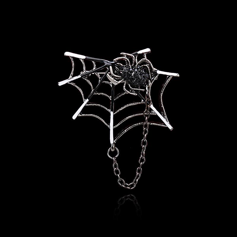 Trendy Creative Rhinestone Spider Brooch for Men  Women