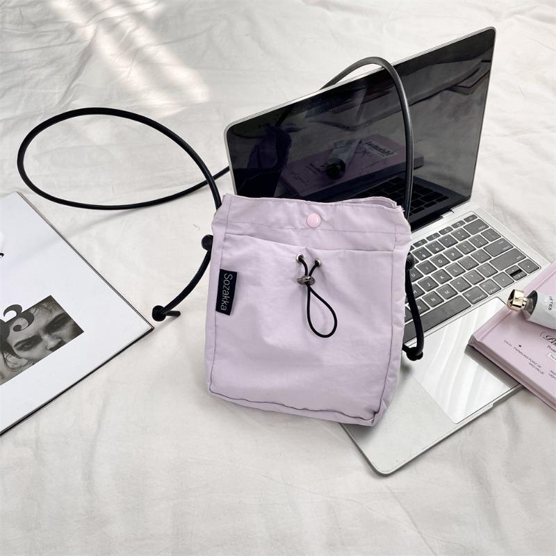 Niche Messenger Bag Solid Color Literary One Shoulder Messenger Bag Light Mobile Phone Bag Sports and Leisure Bag