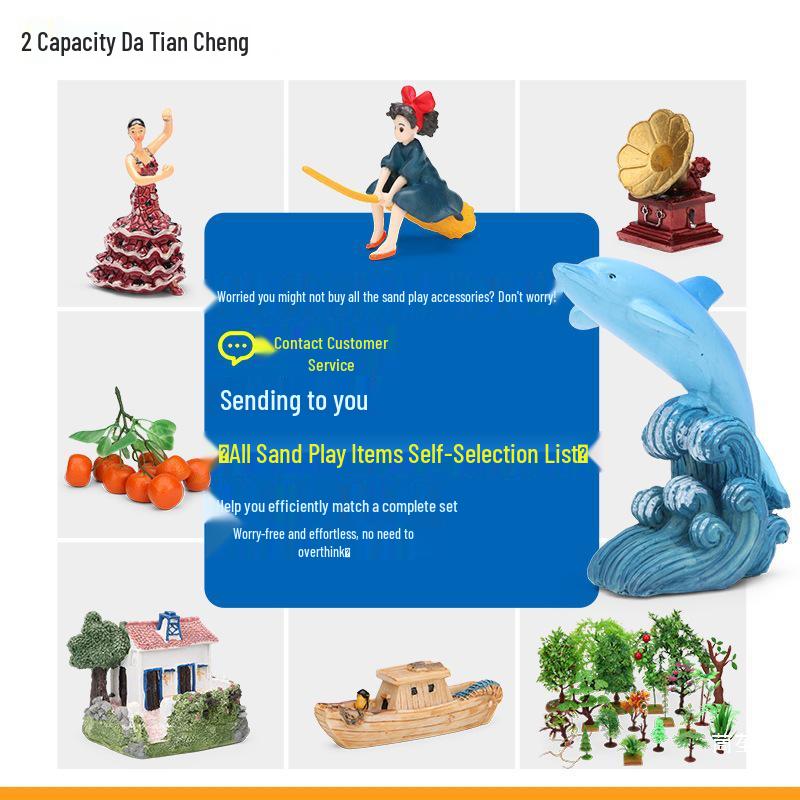 Cartoon Character Sandplay Set: Micro Landscape Scenery Ornaments for Sand Tray Box & Garden