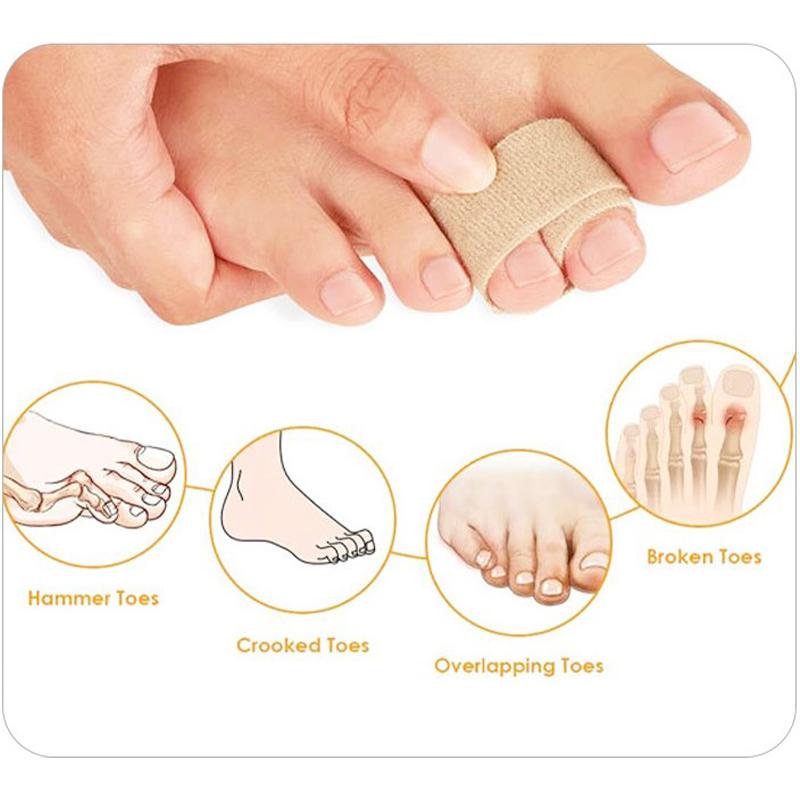 2Pcs Toe Finger Straightener Bend Toe Valgus Corrector Bandage Toe Separator Splint Wraps Foot Stretcher Care Tool