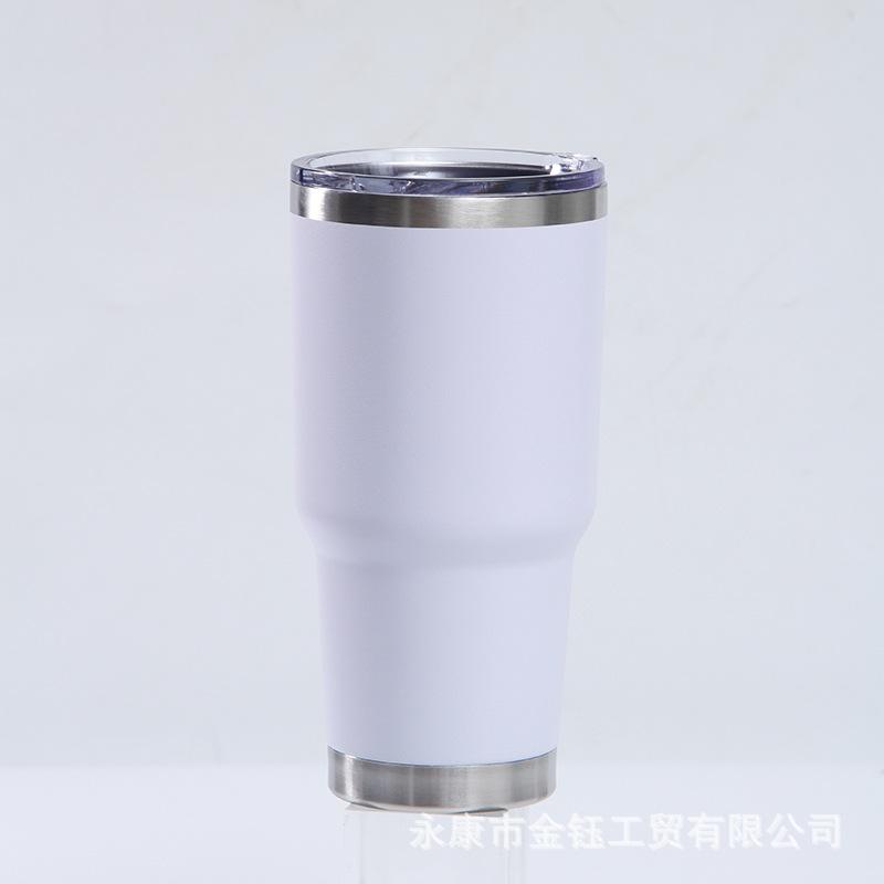 European And American 30Oz Car Cup Pro 304 Stainless Steel Vacuum Color Spray Belly Cup, Portable Car Cup
