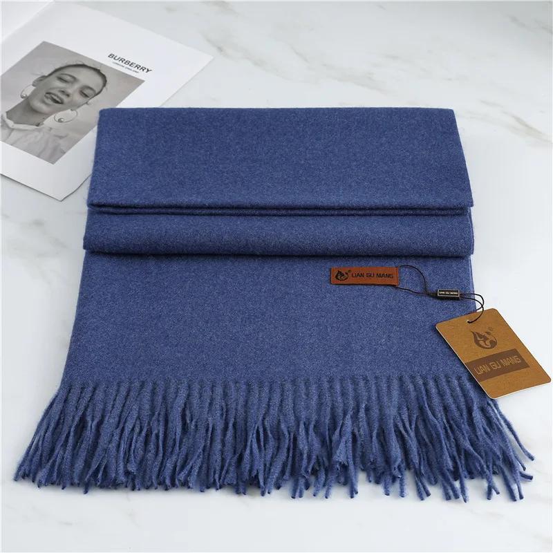 New Imitation Cashmere Thickened Warm Solid Scarf Winter for Men Women Shawl Fashion Neck Bib Long Scarves Headband Muffler