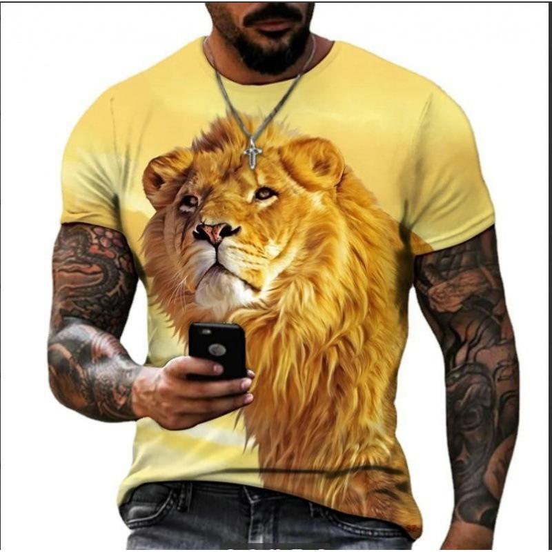 Digital Printed Men s Casual Crew Neck Short Sleeve T-Shirt S