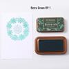 Retro Tin Box Stamp Pad Set: 8-Color Ink Pads for Rubber Stamp Journals and DIY Projects.