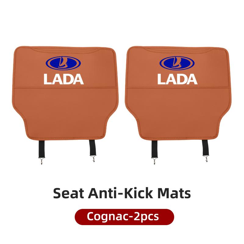 AHTFPU1 Car Leather Half-Cover Seat Anti-Kick Mats Pad Storage Pouch For Lada Vesta Niva Samara Kalina Largus Priora Xray Granta