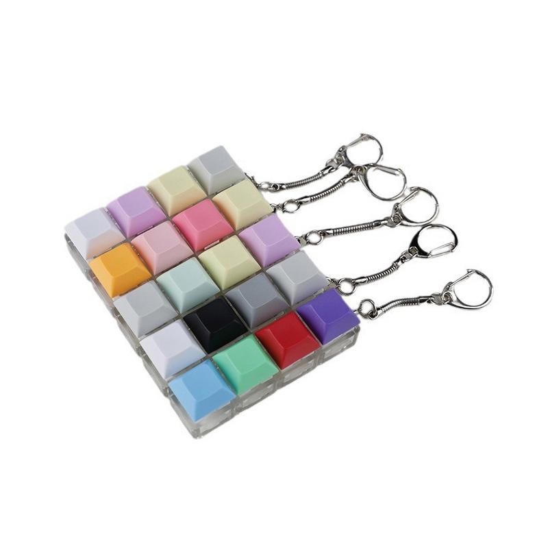 4-Keys Mechanical Keyboard Key Toy Keychain Party Stress Relief Diy Fidget Button Keycap Fidget Keyboard Toys Finger Keyboard