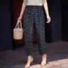 Women's Floral Silk Blend High-Waisted Wide-Leg Pants