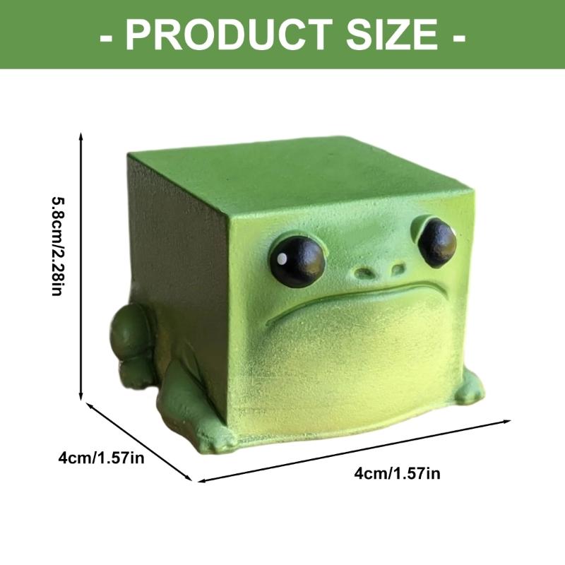 Cartoon Frogs Sculpture Home Office Decors Resin Animal Figurine for Office Home Shelf Display Kids Adult Collection