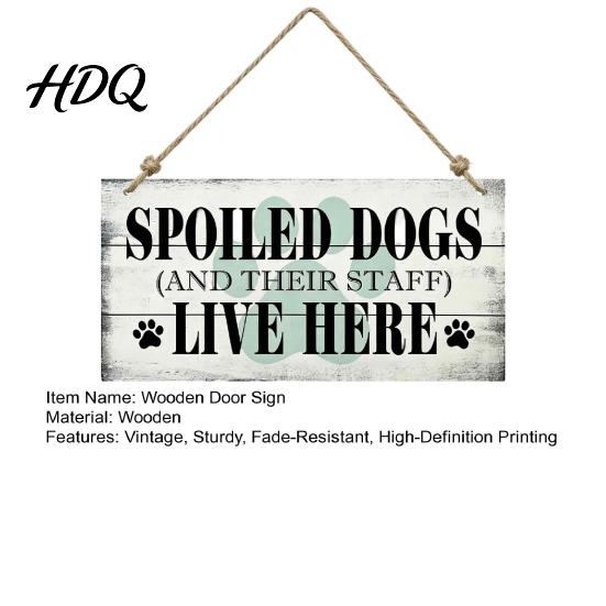 Rustic Pet Porch Sign House Wall Hanging Plaque Personalized Farmhouse Dog Wooden Door Lover Gifts Vintage Home