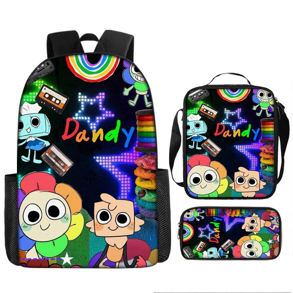 Dandy'S World Student School Bag Dandy'S World Cartoon Cute Backpack Three-Piece Set Satchel Bag Pencil Case