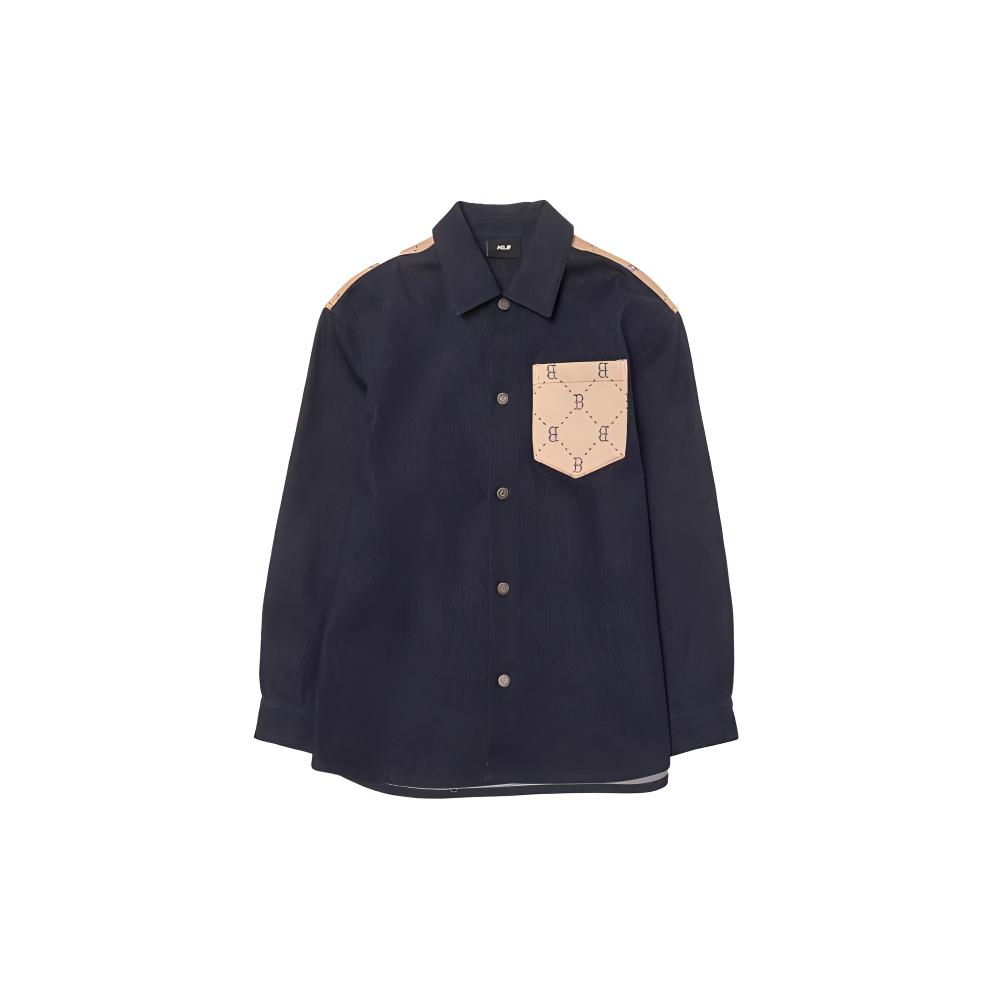 MLB Boston Red Sox Dia Monogram Shirt Unisex Dark Marine Blue 3ADRM0544-43NYD L